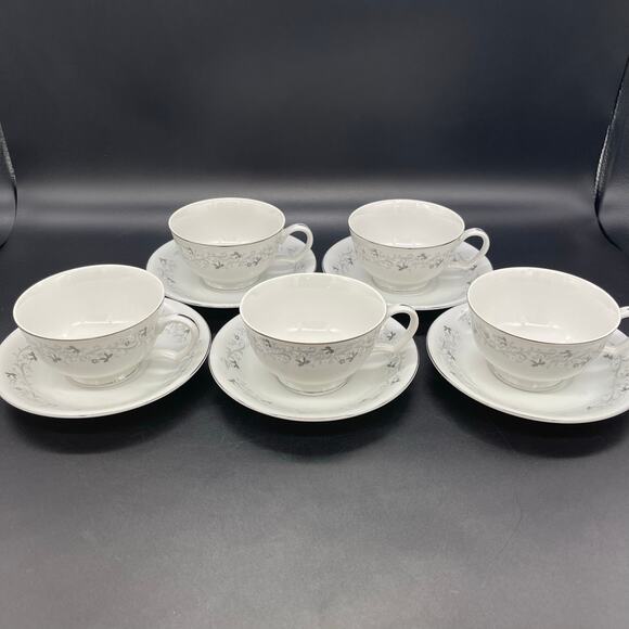 Vintage Moon Mist Fine China Set of 5 Cups & Saucers # 3000 Made in Japan - Picture 2 of 8